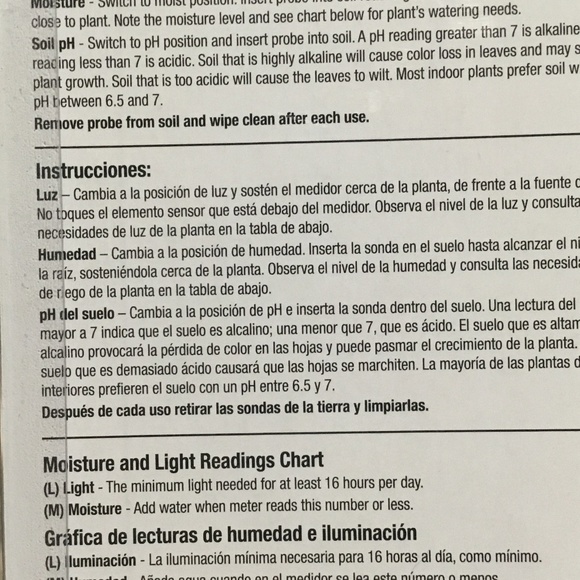 Moisture, light an ph meter excellent for indoor plants. - Picture 5 of 5